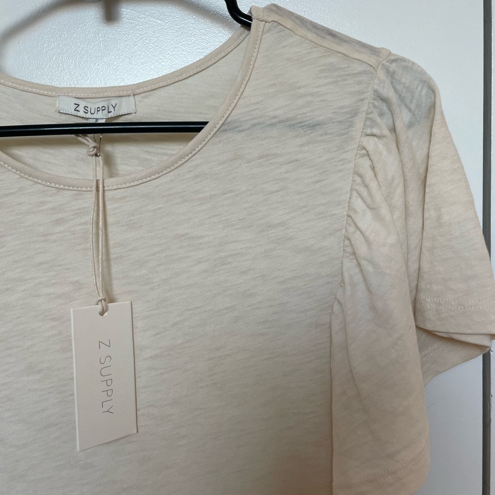NWT Z Supply T- Shirt Dress With Ruffle Sleeves